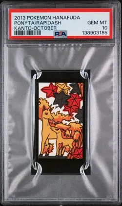 2013 POKEMON HANAFUDA KANTO OCTOBER PONYTA/RAPIDASH PSA 10 - Image 1