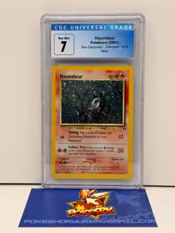Pokemon 2001 CGC 7 Neo Discovery Unlimited Houndour Holo 5/75 - Image 1
