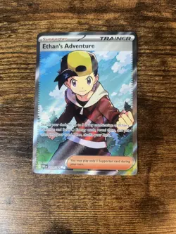 Pokemon TCG Ethan's Adventure Full Art Trainer Card 221/182 Destined Rivals - Image 1