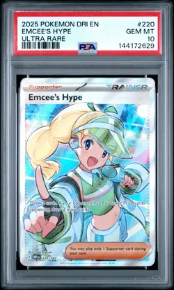 2025 POKEMON DRI EN-DESTINED RIVALS ULTRA RARE #220 EMCEE'S HYPE PSA 10 - Image 1