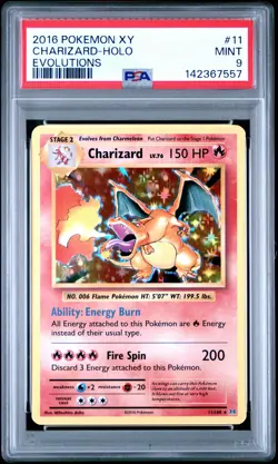 2016 POKEMON XY EVOLUTIONS #11 CHARIZARD-HOLO PSA 9 - Image 1