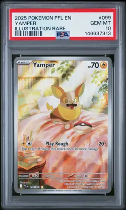 2025 POKEMON PFL EN-PHANTASMAL FLAMES ILLUSTRATION RARE #099 YAMPER PSA 10 - Image 1