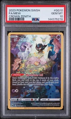2023 POKEMON SWORD & SHIELD CROWN ZENITH #GG10 FULL ART/MEW PSA 10 - Image 1