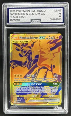 2016-19 Pokemon SM Black Star Promos Pikachu & Zekrom Tag Team #SM248 AGS 9 - Image 1