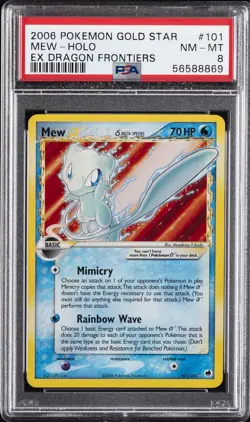 2006 POKEMON EX DRAGON FRONTIERS GOLD STAR #101 MEW-HOLO PSA 8 - Image 1