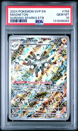 2024 POKEMON SURGING SPARKS ELITE TRAINER BOX PROMO #159 MAGNETON PSA 10 - Image 1