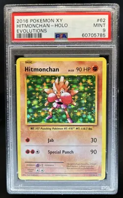 2016 Pokemon XY Evolutions Hitmonchan Holo #62/108 PSA 9 - Image 1