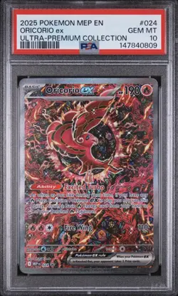 2025 POKEMON MEP EN-ME BLACK STAR PROMO #024 ORICORIO EX PSA 10 - Image 1