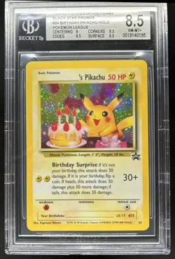 1999 Pokemon Wizards Black Star Promos _____'s Pikachu Birthday #24 BGS 8.5 - Image 1