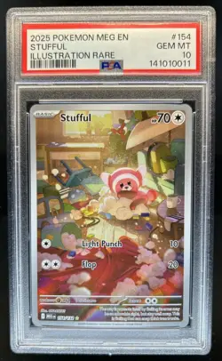 2025 Pokemon Mega Evolution Stufful Illustration Rare #154/132 PSA 10 GEM MINT - Image 1