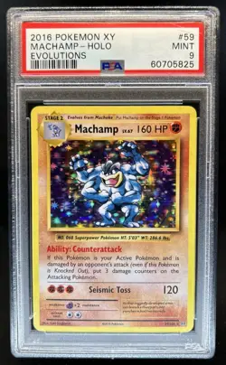 2016 Pokemon XY Evolutions Machamp Holo #59/108 PSA 9 - Image 1