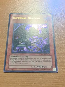 yugioh INFERNAL DRAGON DP04-EN010 Ultra rare 1st Ed Moderately Played Very Good - Image 4