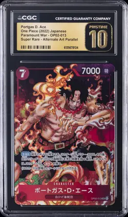 2022 ONE PIECE PARAMOUNT WAR JPN SUPER RARE AA PORTGAS D. ACE CGC 10 PRISTINE - Image 1