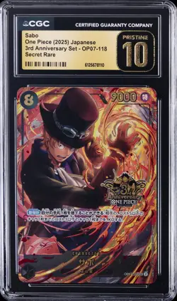 2025 ONE PIECE 3RD ANNIVERSARY SET JAPANESE SECRET RARE SABO CGC 10 PRISTINE - Image 1