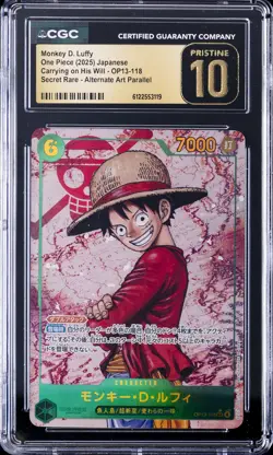 2025 ONE PIECE JPN CARRYING ON HIS WILL SR AA MONKEY D. LUFFY CGC 10 PRISTINE - Image 1