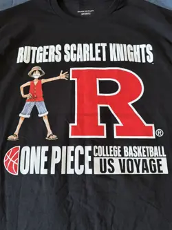 One Piece Monkey D. Luffy US Voyage College Basketball Card Rutgers + SHIRT - Image 5