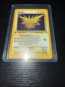 Pokemon Zapdos Fossil 15/62 1st Edition Holo Rare 80 HP Card 1999 - Image 1