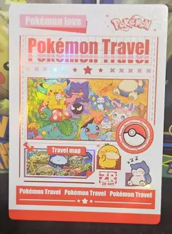 Pokemon Mengka Card Travel Holo Pikachu, Gastly, Squirtle, Psyduck, Snorlax - Image 1
