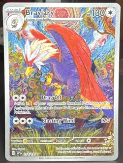 Pokemon TCG Braviary 214/191 Sv08: Surging Sparks Illustration Rare Holo Card - Image 1