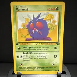 Pokemon Venonat Jungle 63/64 “Line Error” Card 1st Edition English - Image 1