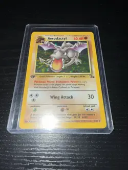 Pokemon Aerodactyl Fossil 1st Edition 1/62 Holo Rare 60 HP Card 1999 - Image 1