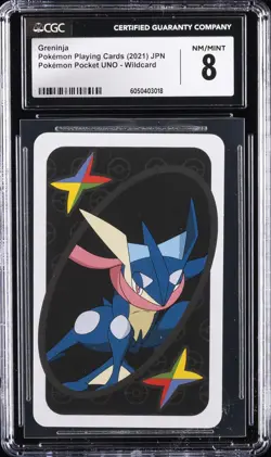 2021 POKEMON PLAYING CARDS JAPANESE POKEMON POCKET UNO WILDCARD GRENINJA CGC 8 - Image 1