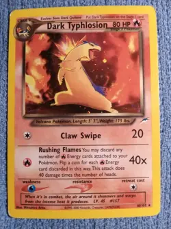 Pokemon TCG Dark Typhlosion Neo Destiny Holo Card 10/105 MP - Image 1