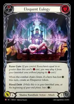 Flesh and Blood FAB Eloquent Eulogy NM 1st EditionRainbow Foil Part the Mistveil - Image 1