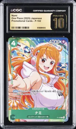 2025 ONE PIECE PROMO CARDS JAPANESE #P-102 NAMI CGC 10 PRISTINE - Image 1