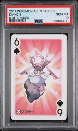 2017 POKEMON AS PLAYING CARDS 6 OF SPADES DIANCIE PSA 10 - Image 1