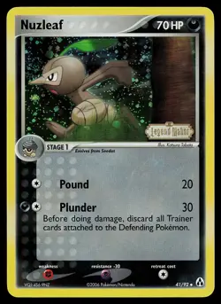 Pokemon Card - Nuzleaf Legend Maker 41/92 Reverse Holo Uncommon Stamped - Image 1