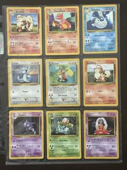 1995-98 Pokemon Cards Complete Base Unlimited Common/Uncommon 70 Card Set LP-NM - Image 1