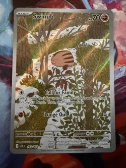 Pokemon Journey Together Swinub Full Art Card Illustration Rare 165/159 - Image 1