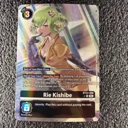 Bandai Digimon CCG Rie Kishibe Tamer BT22-090 Security Effect Holo R Card - Image 1