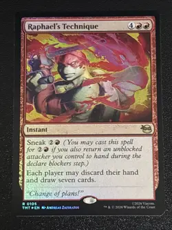 MTG Teenage Mutant Ninja Turtles Raphael's Technique Foil 0105 NM Rare - Image 1