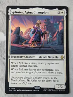 Splinter, Aging Champion | MTG TMNT TMC | White Mutant Ninja Rat EDH | Rare| NM - Image 1