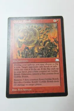 MTG Goblin Bomb x1- -Weatherlight-Mod/Hvy Play - Image 1