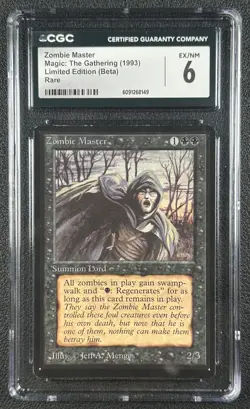 ZOMBIE MASTER CGC 6 1993 MAGIC: THE GATHERING MTG BETA #NNO RARE 8149 - Image 1