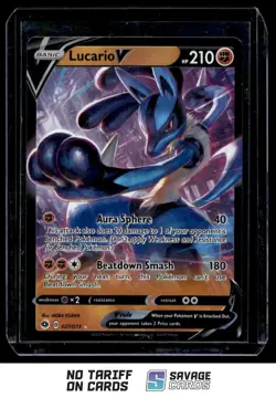 2020 Pokemon Sword & Shield - Champion's Path Lucario V #027/073 - Image 1