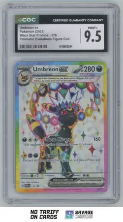 2025 Pokemon SVP BSP Prismatic Evolutions Full Art Umbreon ex CGC 9.5 #176 - Image 1
