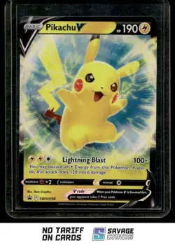 2022 Pokemon SWSH Black Star Promo Pikachu V #SWSH198 - Image 1