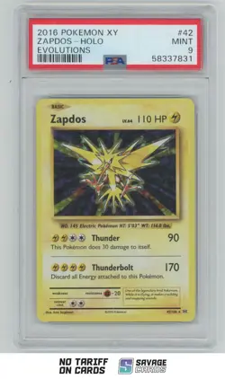 2016 Pokemon XY Evolutions Holo Zapdos PSA 9 #42/108 - Image 1