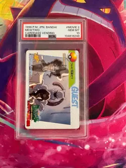 Mewtwo 1998 PM JPN Bandai Movie 2 Gem Carddass Vending PSA Graded 10 Pokemon - Image 1
