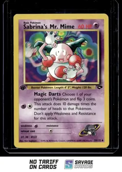 2000 Pokemon Gym - Challenge 1st Edition Sabrina’s Mr. Mime #59/132 - Image 1