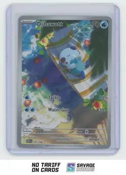 2025 Pokemon Scarlet & Violet Series White Flare Holo Oshawott #105/086 - Image 1