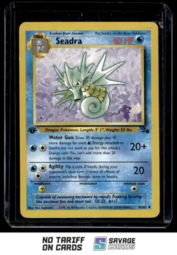 1999 Pokemon Classic - Fossil 1st Edition Seadra #42/62 - Image 1