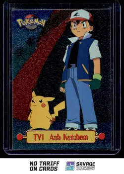 1999 Pokemon Topps S1 Character Foil Ash Ketchum #TV1 - Image 1