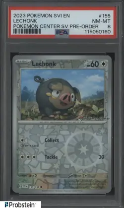 2023 Pokemon SVI EN Pokemon Center SV Pre Order #155 Lechonk PSA 8 - Image 1