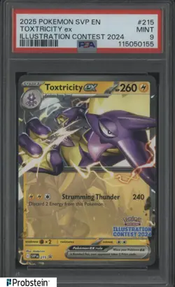 2025 Pokemon SV Promos EN #215 Toxtricity ex Illustration Contest 2024 PSA 9 - Image 1