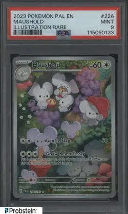 2023 Pokemon Paldea Evolved EN #226 Maushold Illustration Rare PSA 9 MINT - Image 1